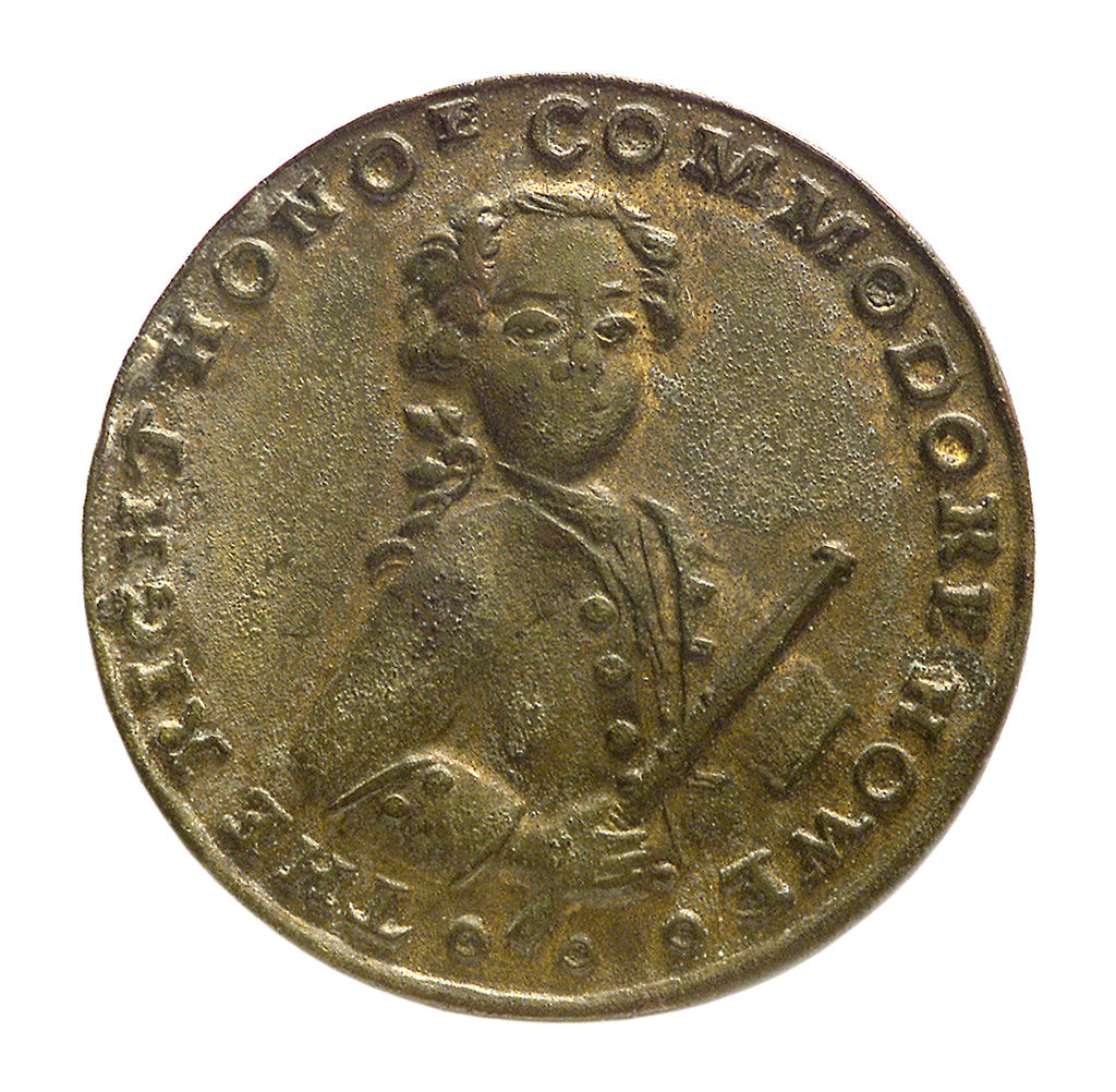 Detail of Counter commemorating Commodore Richard Howe (1726-1799) and William Pitt (1756-1806); obverse by unknown