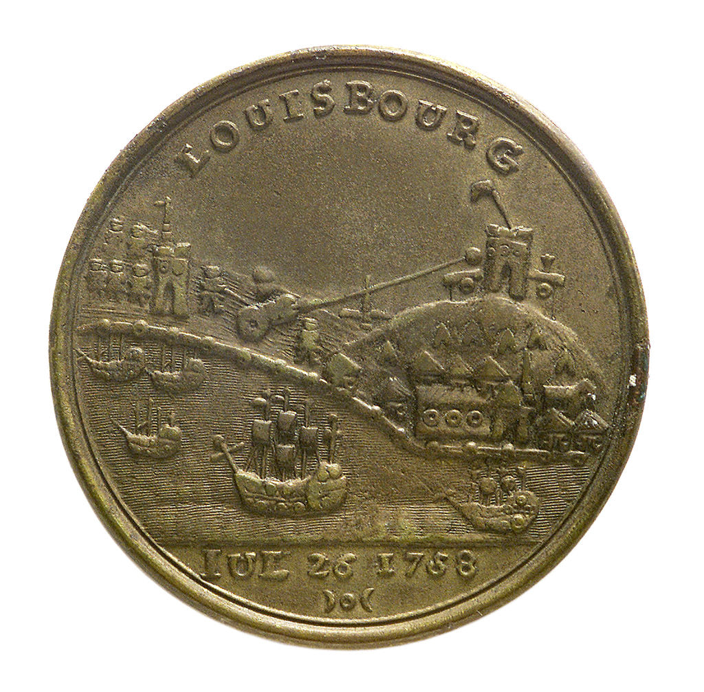 Detail of Counter commemorating Admiral Edward Boscawen (1711-1761) and the capture of Louisbourg, 1758; reverse by unknown