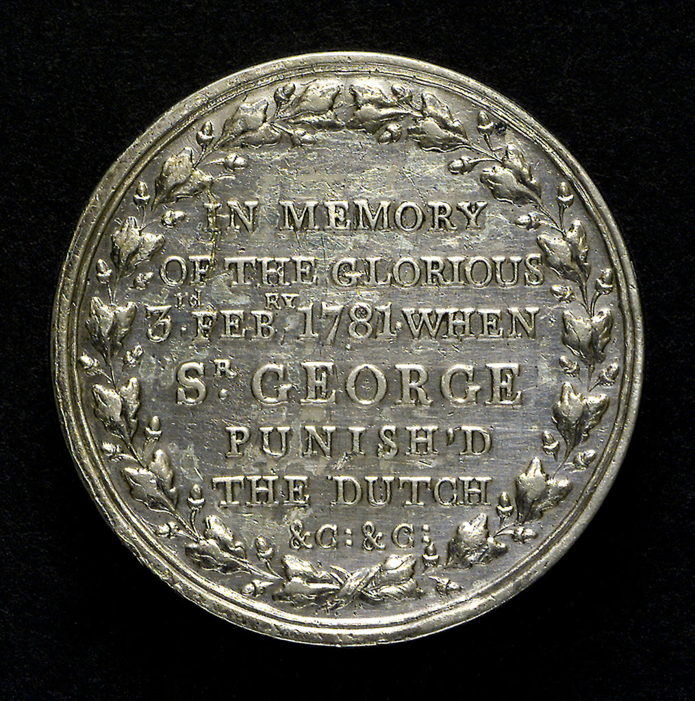 Detail of Counter commemorating the capture of St Eustatius, 1781; reverse by unknown