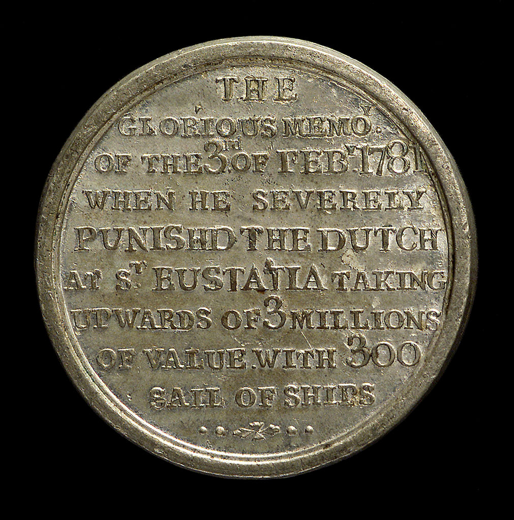 Detail of Counter commemorating the capture of St Eustatius, 1781; reverse by unknown