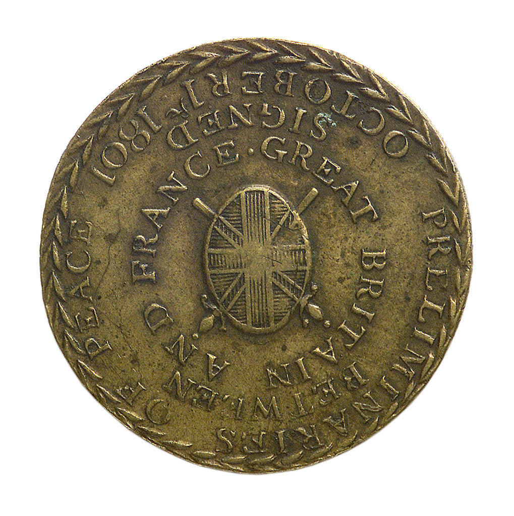 Detail of Counter commemorating the Peace of Amiens, 1801; obverse by J. Davis