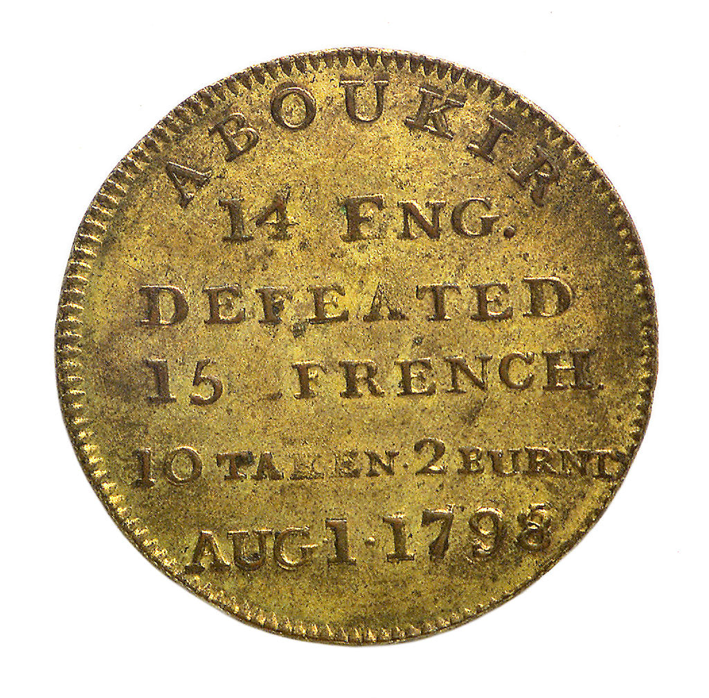 Detail of Counter commemorating Vice-Admiral Horatio Nelson (1758-1805) and the Battle of the Nile, 1798; reverse by unknown