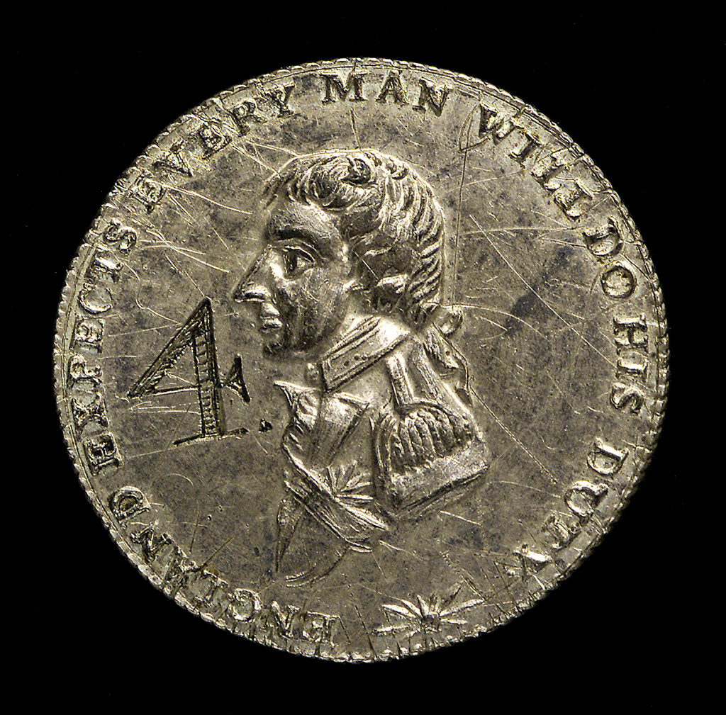 Detail of Counter commemorating Vice-Admiral Horatio Nelson (1758-1805) and the Battle of Copenhagen, 1801; obverse by unknown