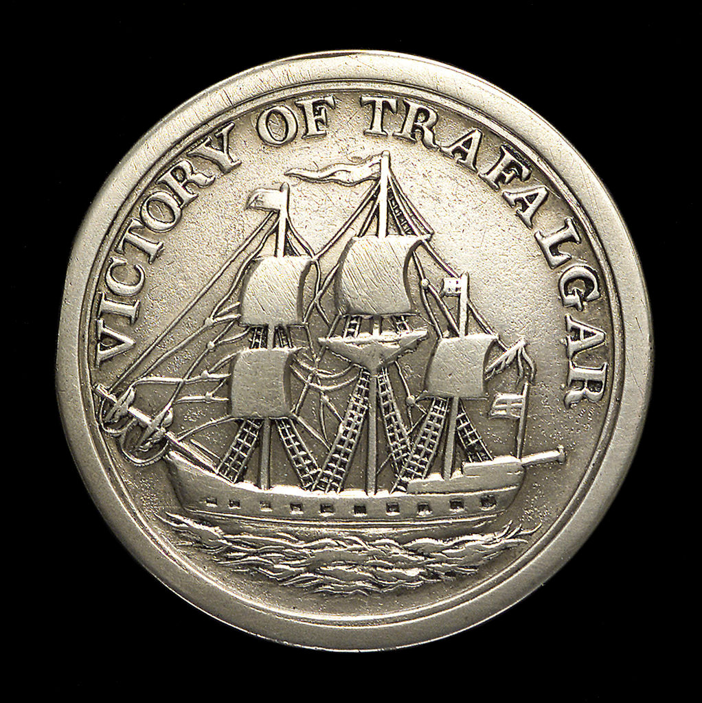 Detail of Counter commemorating Vice-Admiral Horatio Nelson (1758-1805) and the Battle of Trafalgar, 1805; reverse by unknown
