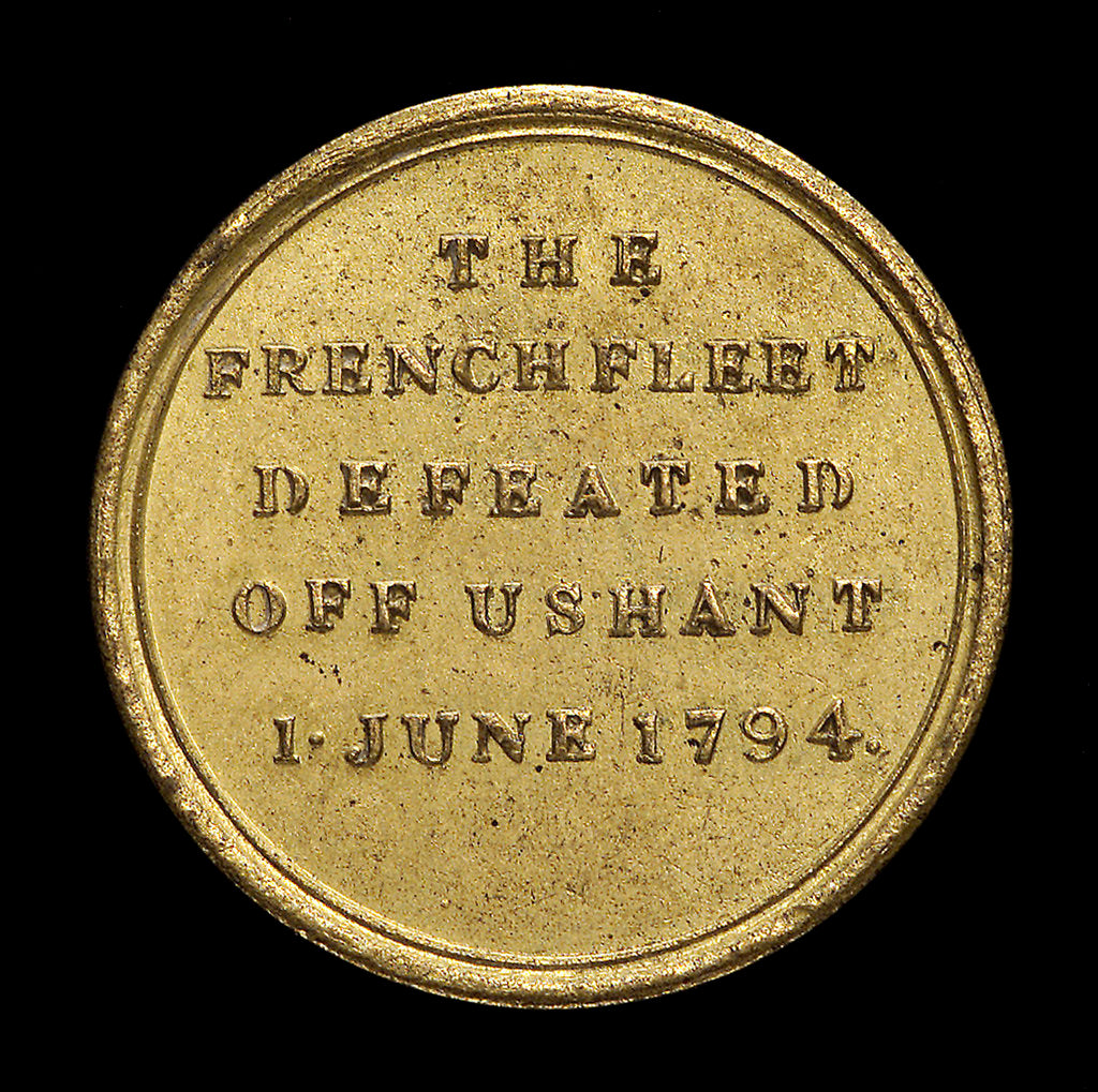 Detail of Counter commemorating Admiral of the Fleet Richard Howe (1726-1799) and the Glorious 1st of June, 1794; reverse by unknown