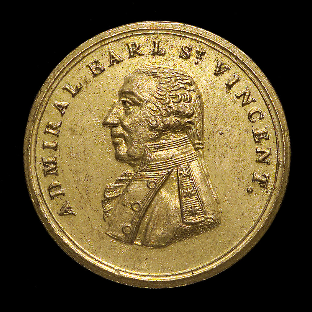 Detail of Counter commemorating Sir John Jervis, Earl St Vincent (1735-1823) and the Battle of Cape St Vincent, 1797; obverse by unknown