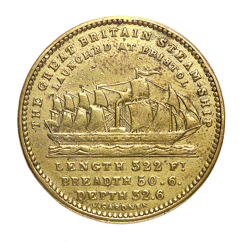 Detail of Counter commemorating the SS 'Great Britain'; obverse by J. Gardner