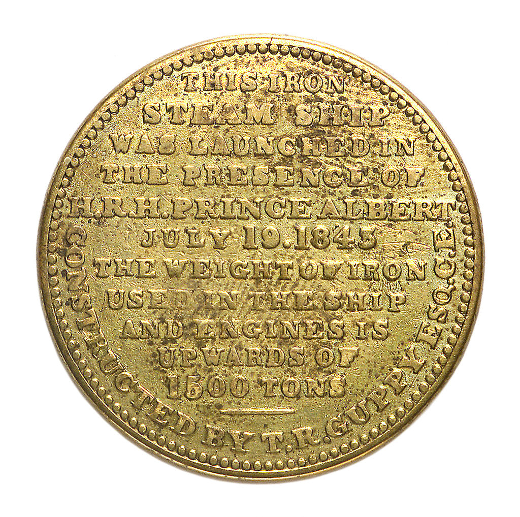 Detail of Counter commemorating the SS 'Great Britain'; reverse by J. Gardner