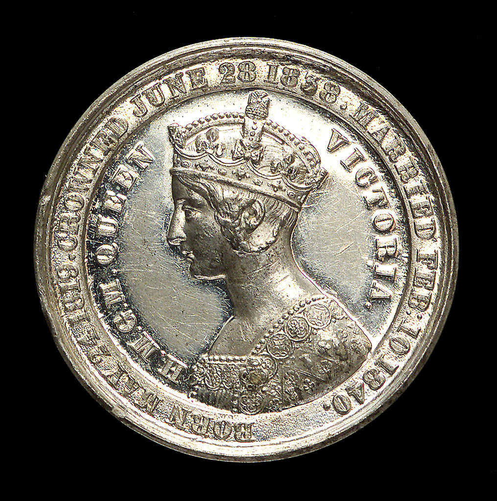 Detail of Counter commemorating Queen Victoria; obverse by Allen & Moore