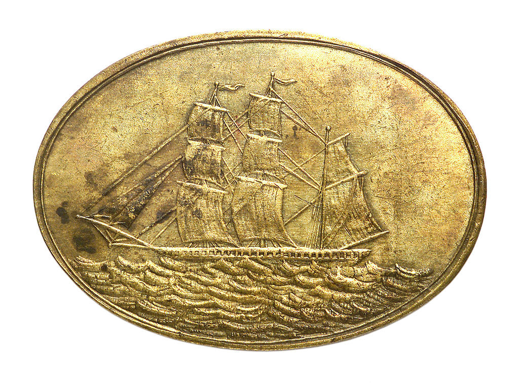 Detail of Counter commemorating the Liverpool International Shipwrights' Friendly Society; obverse by unknown