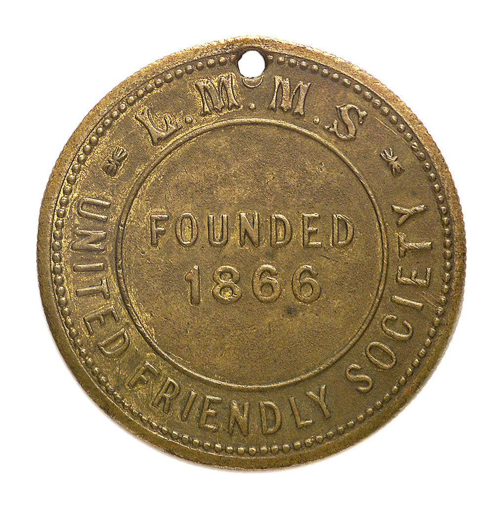 Detail of Counter commemorating the Liverpool Mercantile Marine Stokers, United Friendly Society; reverse by J. Park