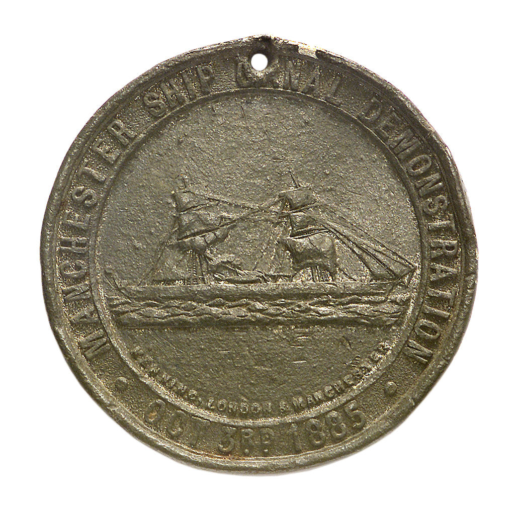 Detail of Counter commemorating the Manchester Ship Canal; reverse by Kenning