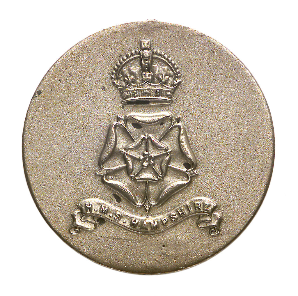 Detail of Medalet commemorating HMS 'Hampshire'; obverse by V. & S.
