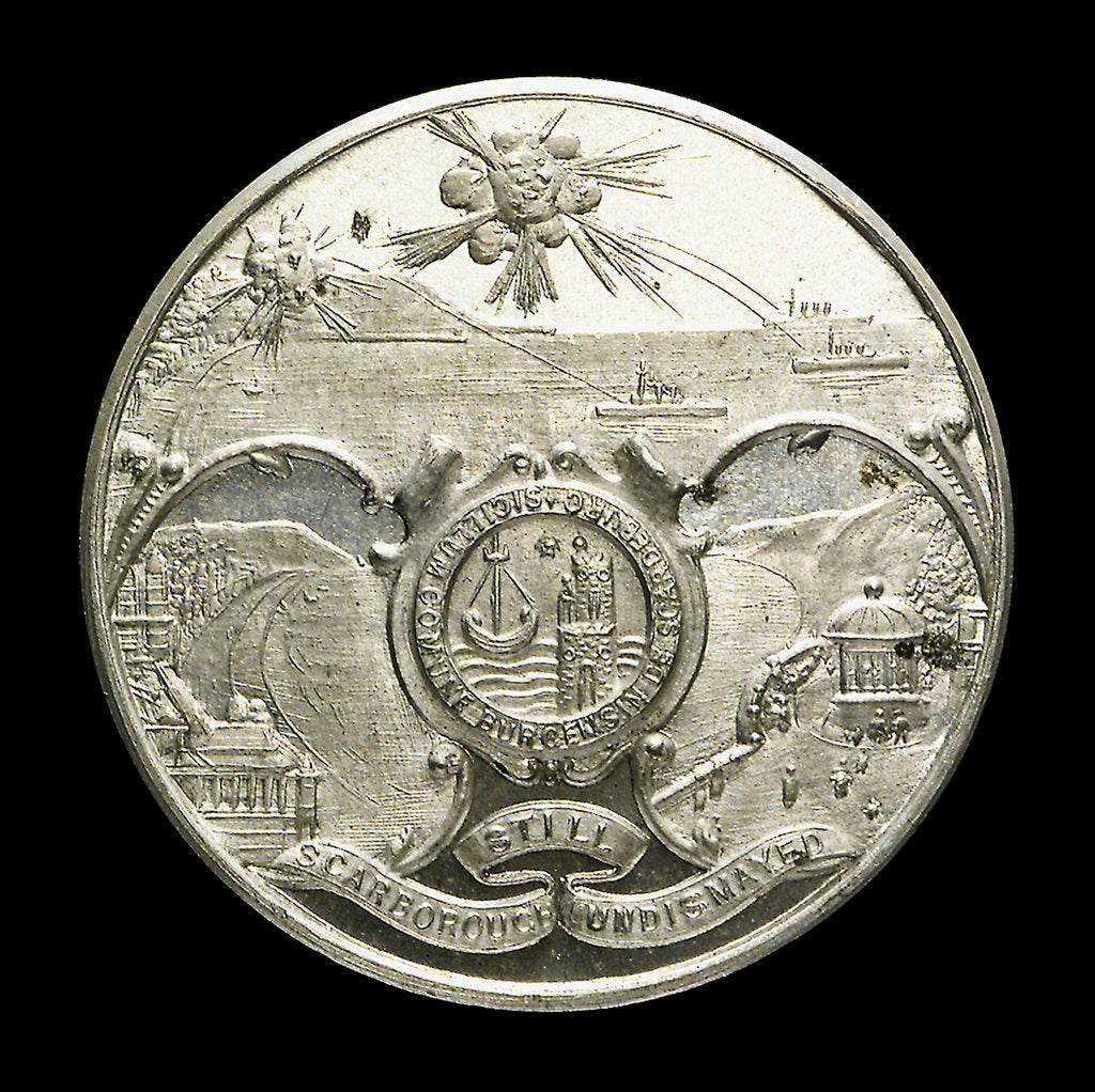 Detail of Medalet commemorating the bombardment of Scarborough, 1914; obverse by unknown