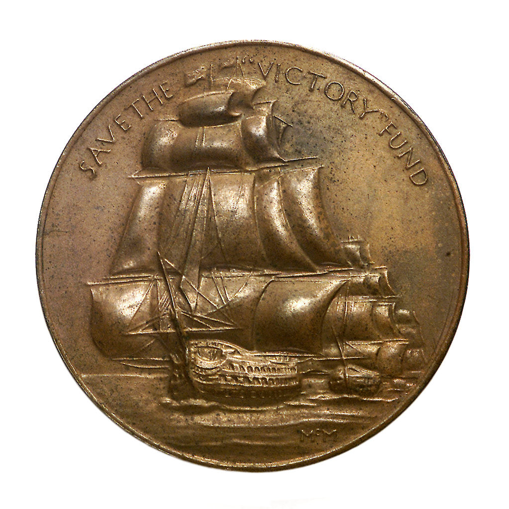Detail of Medalet commemorating Save the 'Victory' Fund; obverse by W. McMillan