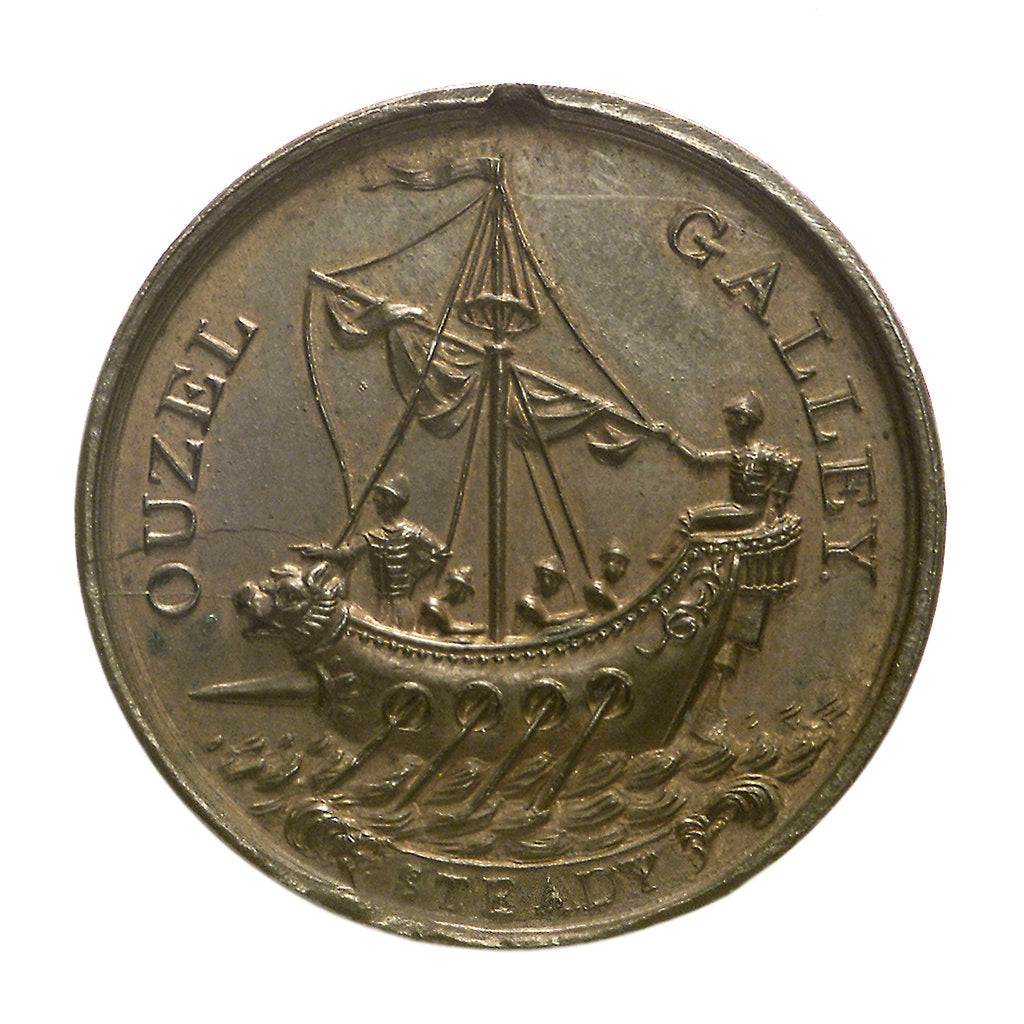 Detail of Medal commemorating the 'Ouzel Galley' Society; obverse by I. Parkes