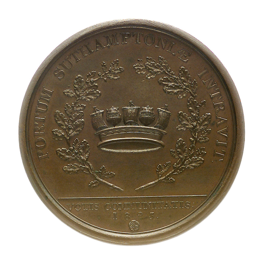 Detail of Medal commemorating the visit of King George IV to Southampton, 1823; reverse by W. Wyon