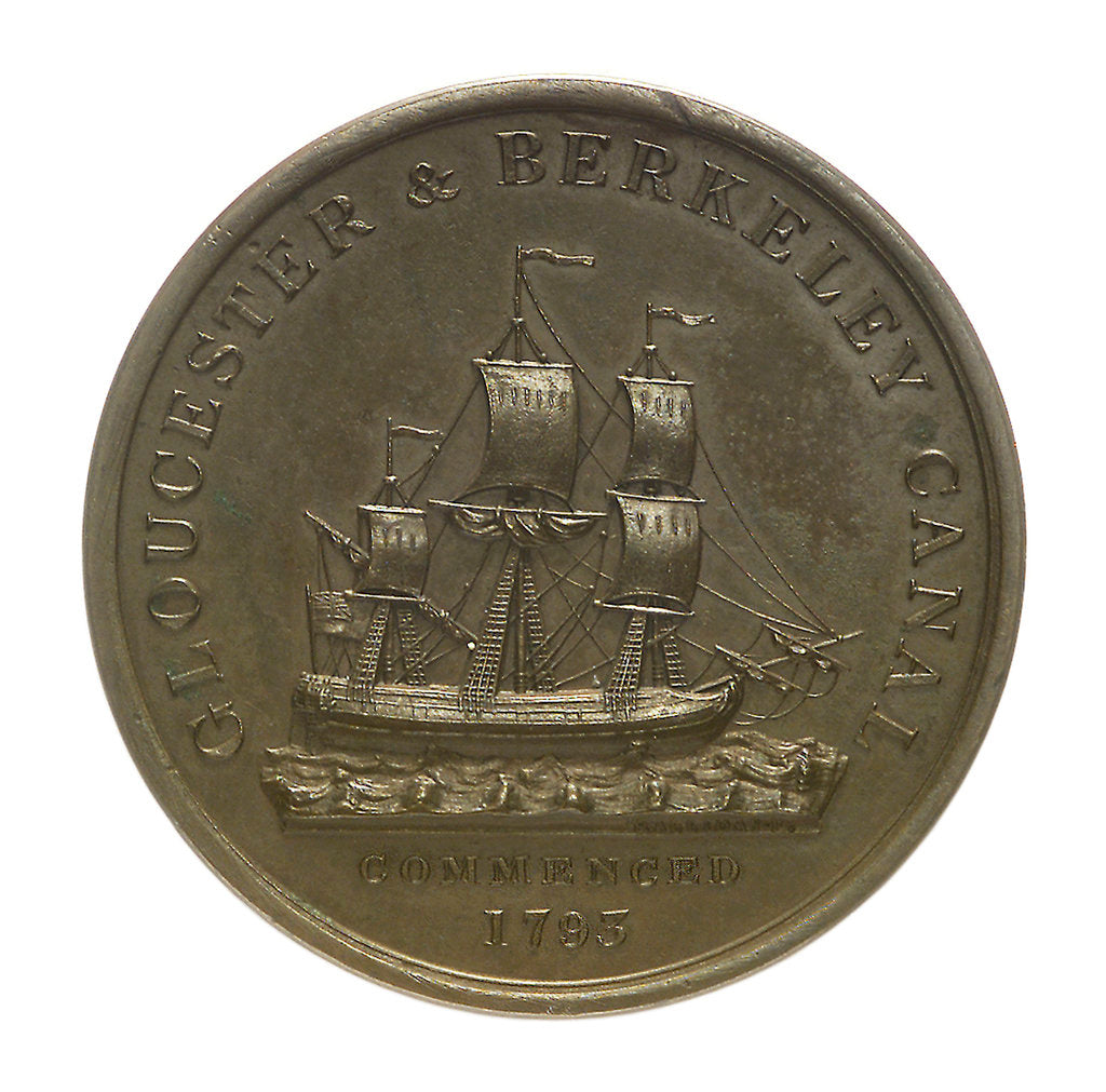 Detail of Medal commemorating the Gloucester and Berkeley Canal; obverse by T. Halliday