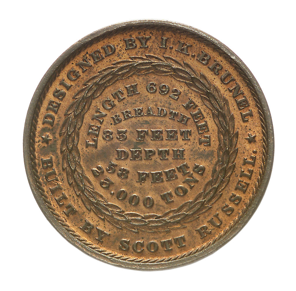 Detail of Medal commemorating the SS 'Great Eastern'; obverse by unknown