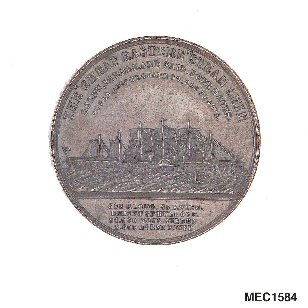 Detail of Medal commemorating the SS 'Great Eastern' by J. Moore