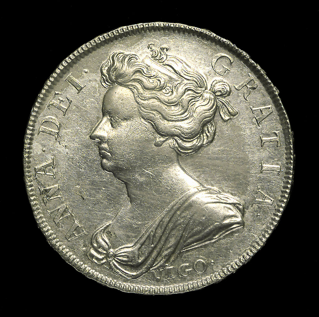 Detail of A Vigo half-crown; obverse by unknown