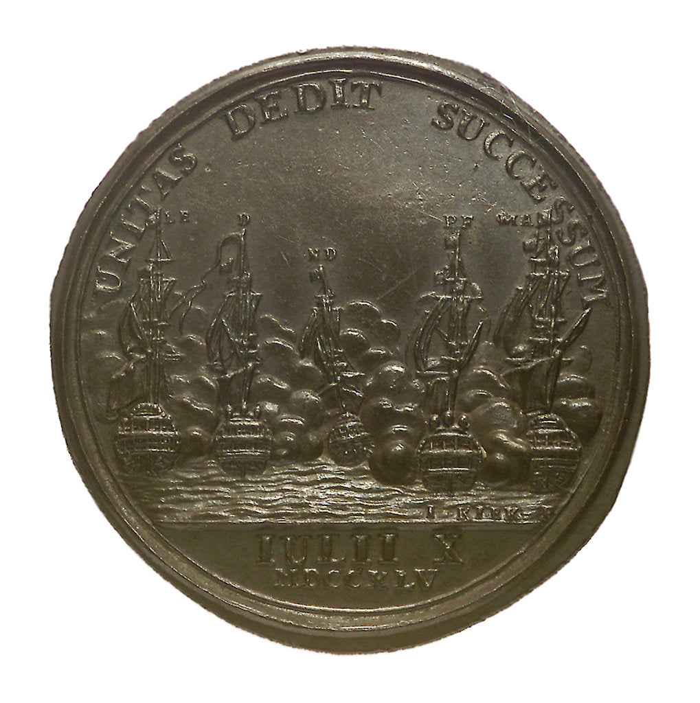 Detail of Medal commemorating the capture of French treasure ships, 1745; obverse by J. Kirk