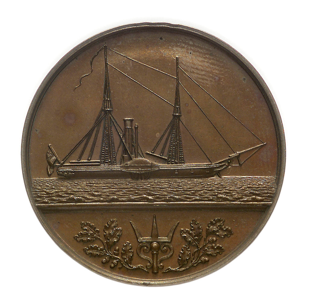 Detail of Trial piece, Naval Engineers medal; reverse by W. Wyon