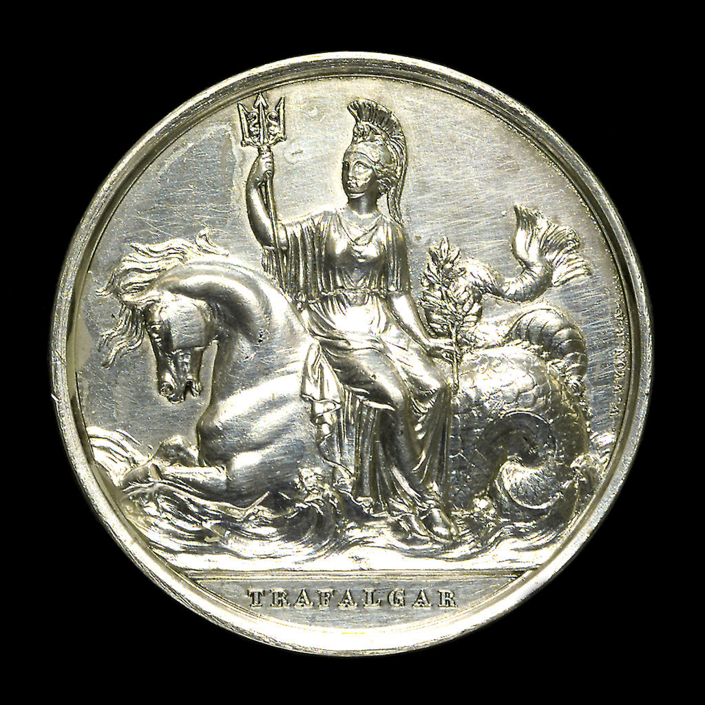 Detail of Medal commemorating the battle of Trafalgar, 1805; reverse by W. Wyon