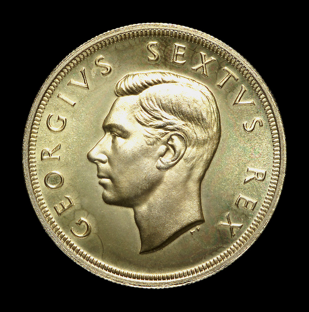 Detail of Five shillings; obverse by H. Paget