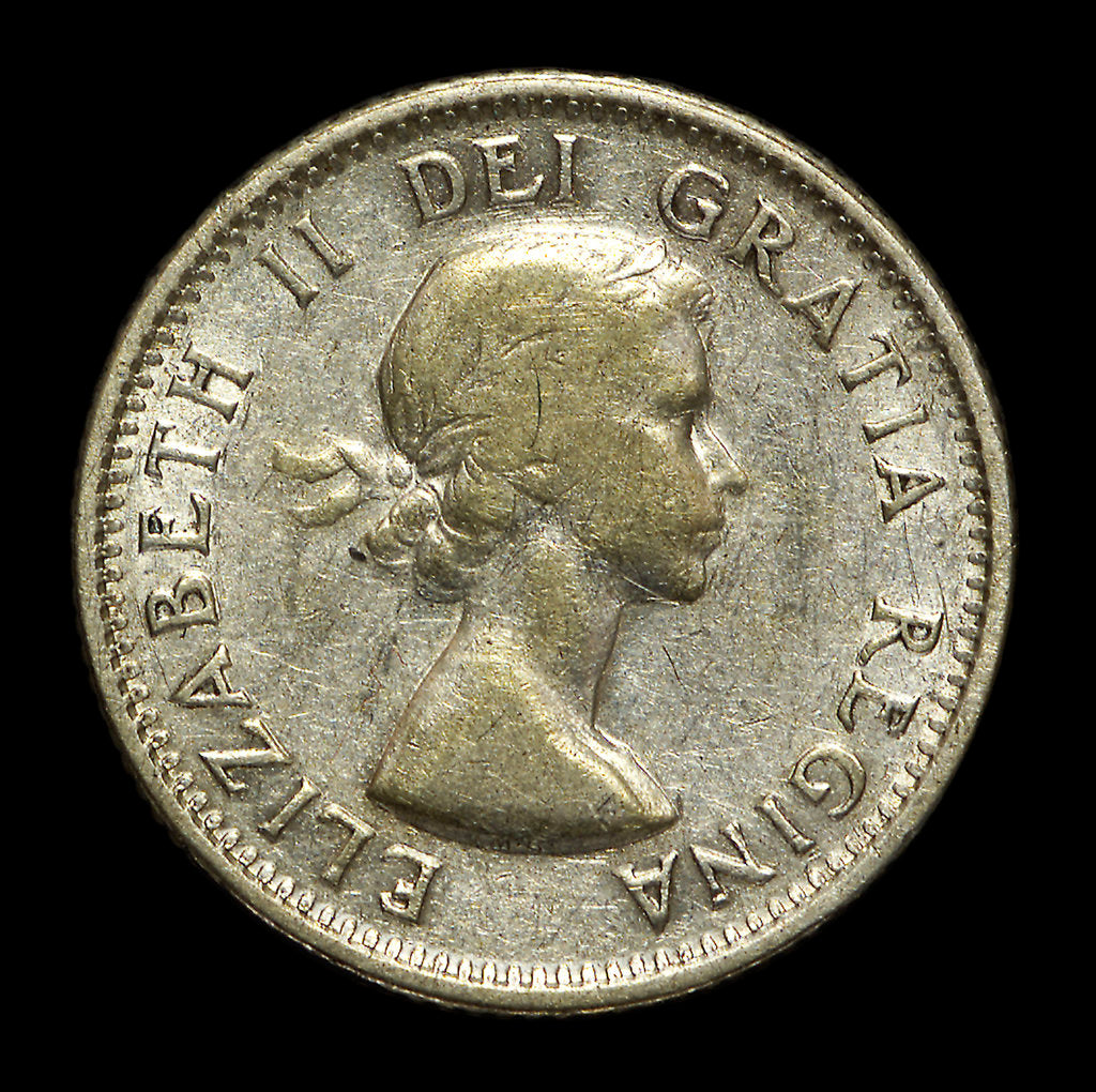 Detail of 10 cents coin; obverse by unknown