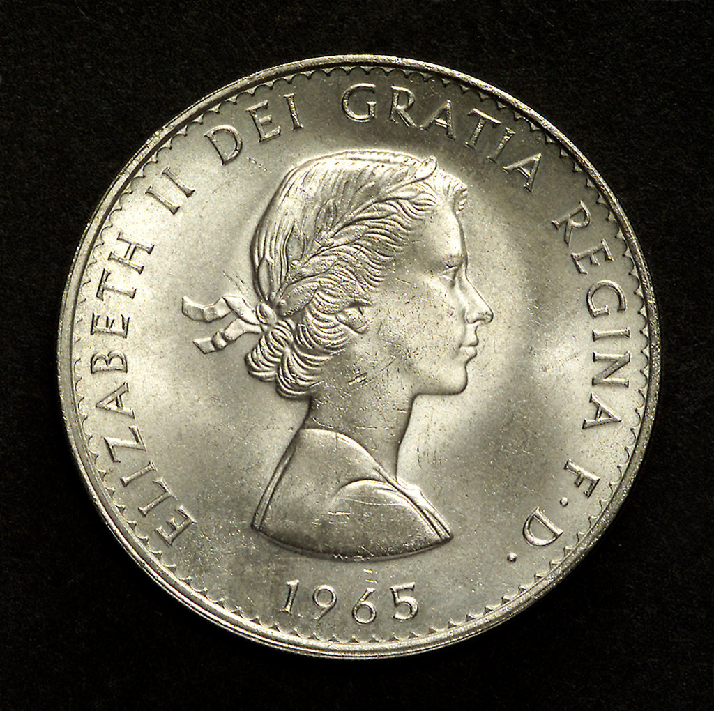 Detail of Sir Winston Churchill; obverse by unknown