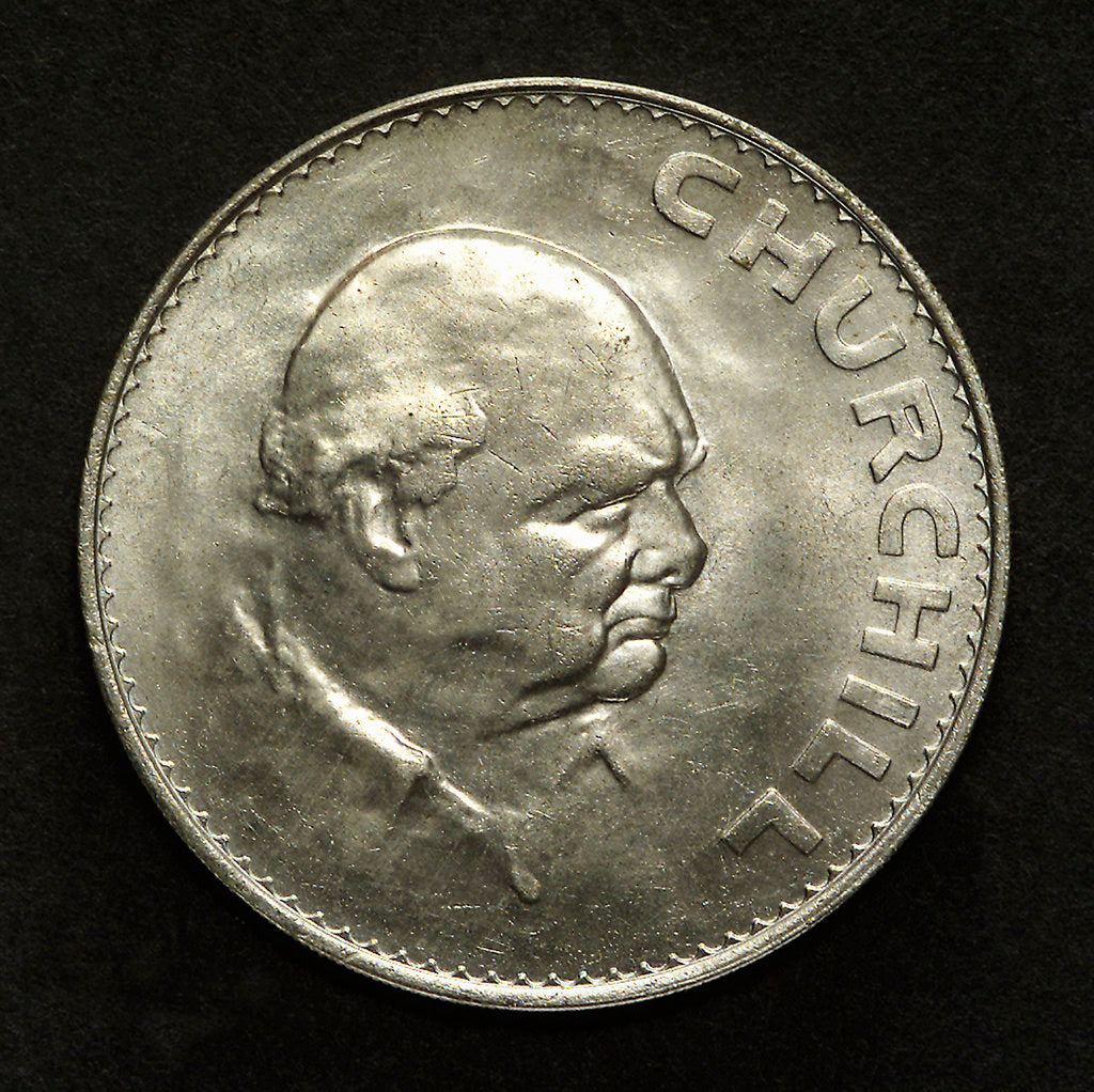 Detail of Sir Winston Churchill; reverse by unknown