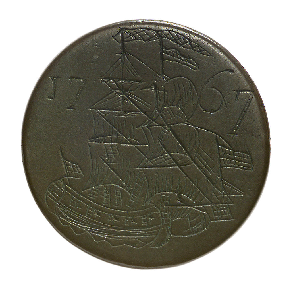 Detail of Halfpenny; obverse by unknown
