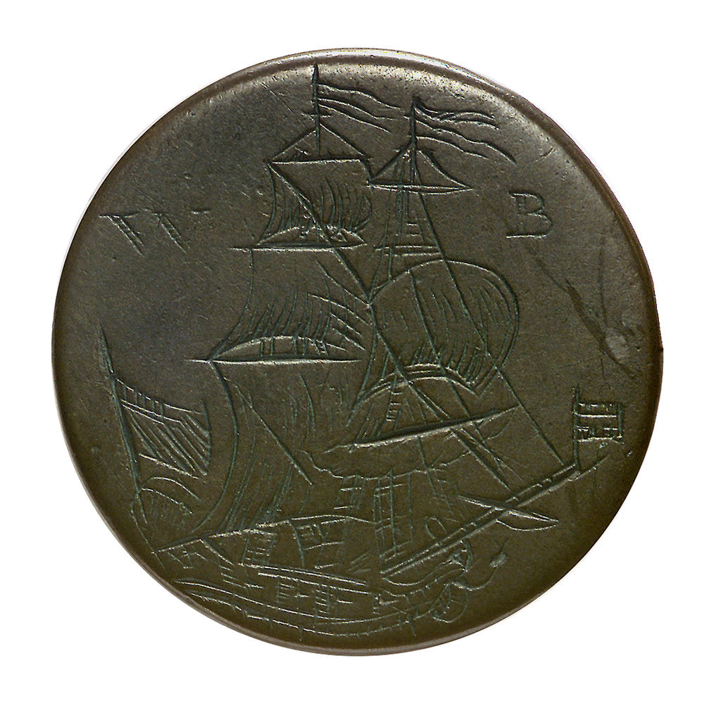 Detail of Halfpenny; reverse by unknown