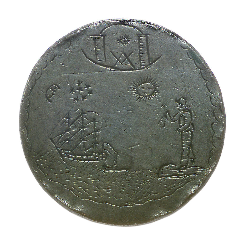 Detail of Halfpenny; obverse by unknown