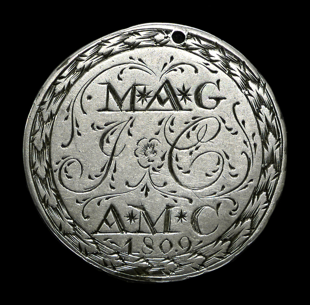 Detail of Engraved commemorative coin; reverse by unknown