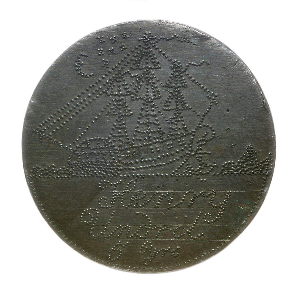 Detail of Engraved copper commemorative coin; obverse by unknown