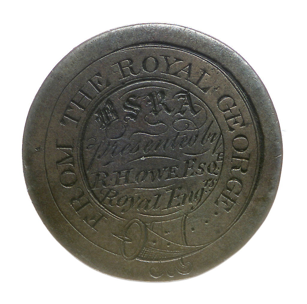 Detail of 'Royal George' token; obverse by unknown