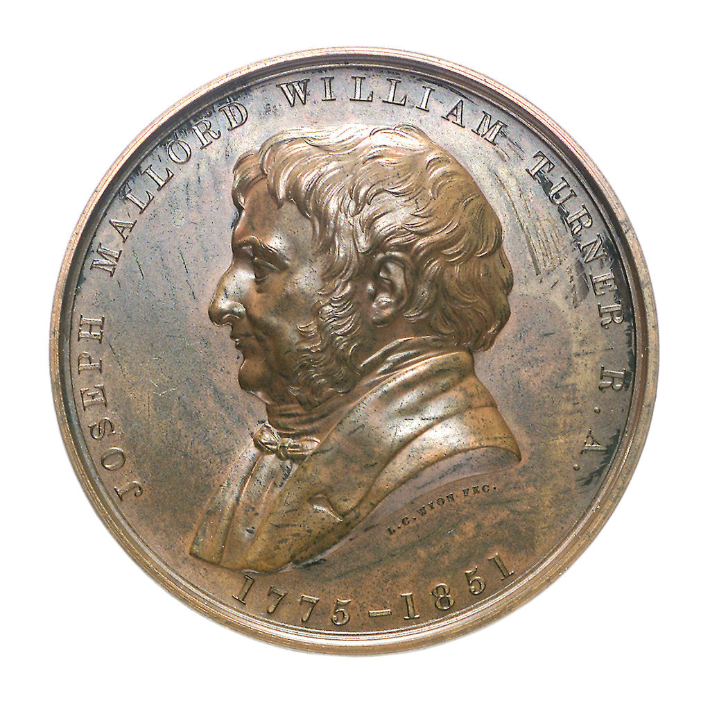 Detail of Medal commemorating 'The Fighting Temeraire' and J.M.W. Turner; obverse by L.C. Wyon