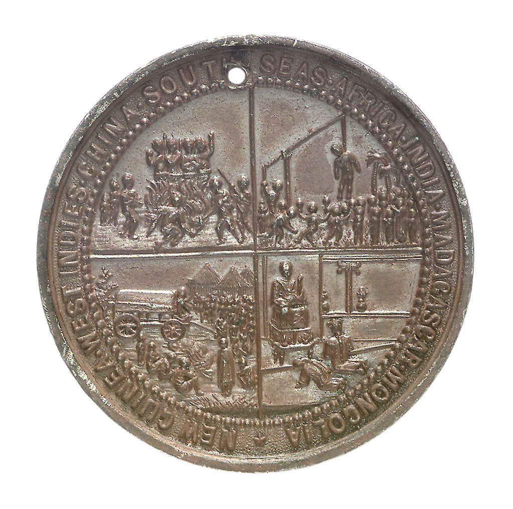 Detail of Medal commemorating the centenary of the London Missionary Society; obverse by unknown