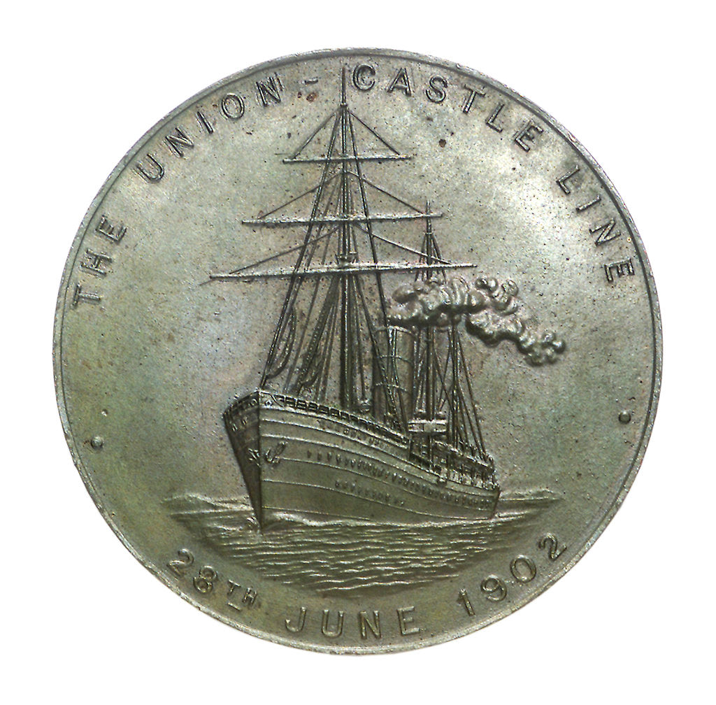 Detail of Medal commemorating the Union-Castle Line; reverse by Emil Fuchs