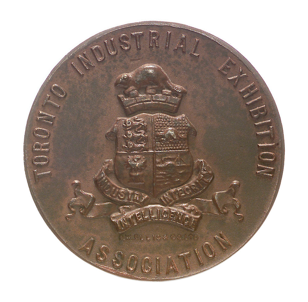 Detail of Medal commemorating the Royal Canadian Navy and Toronto Industrial Exhibition Association; reverse by P.W. Ellis & Co.