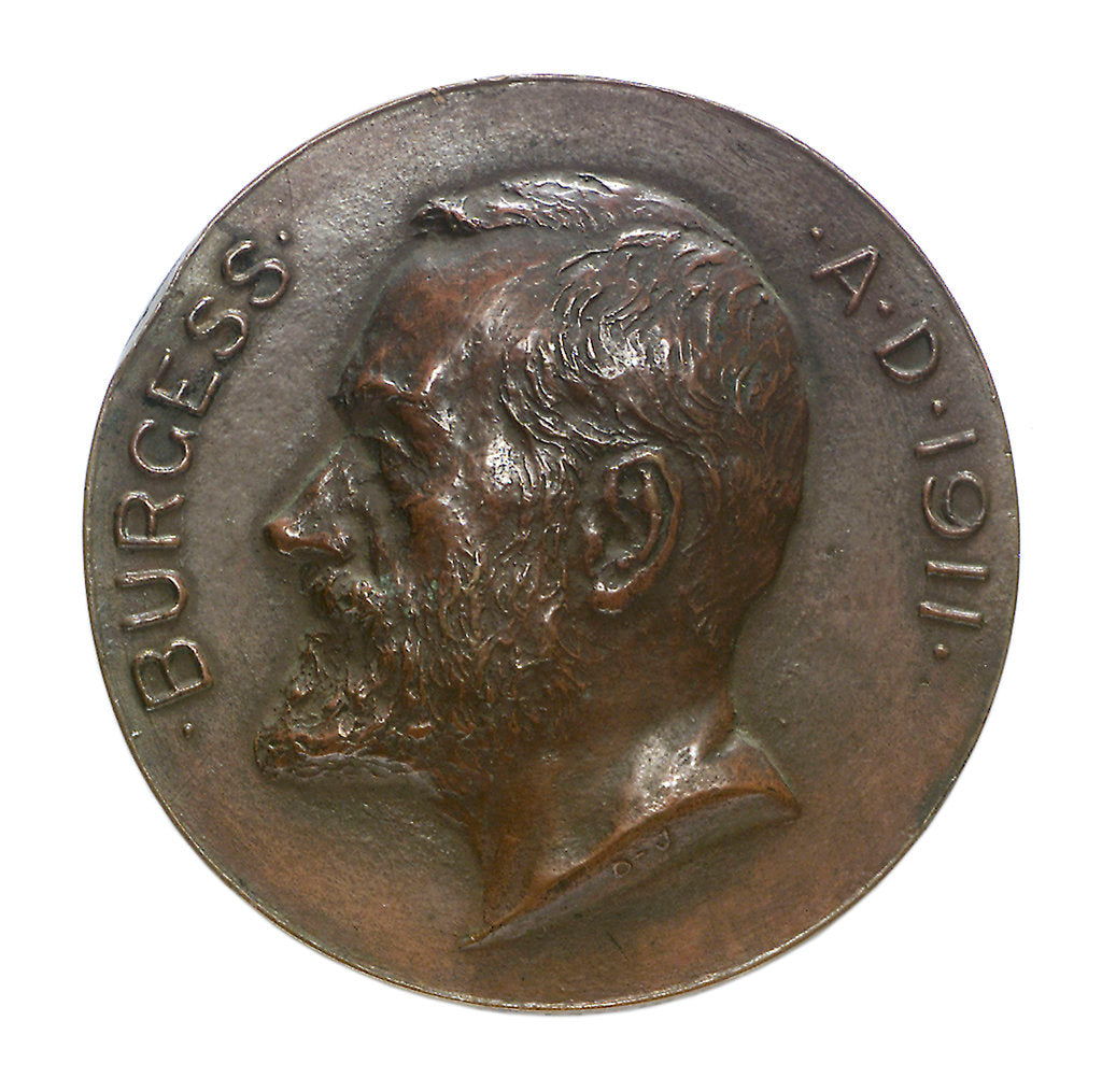 Detail of Medal commemorating the cross Channel swim by T. W. Burgess, 1911; obverse by O.J.