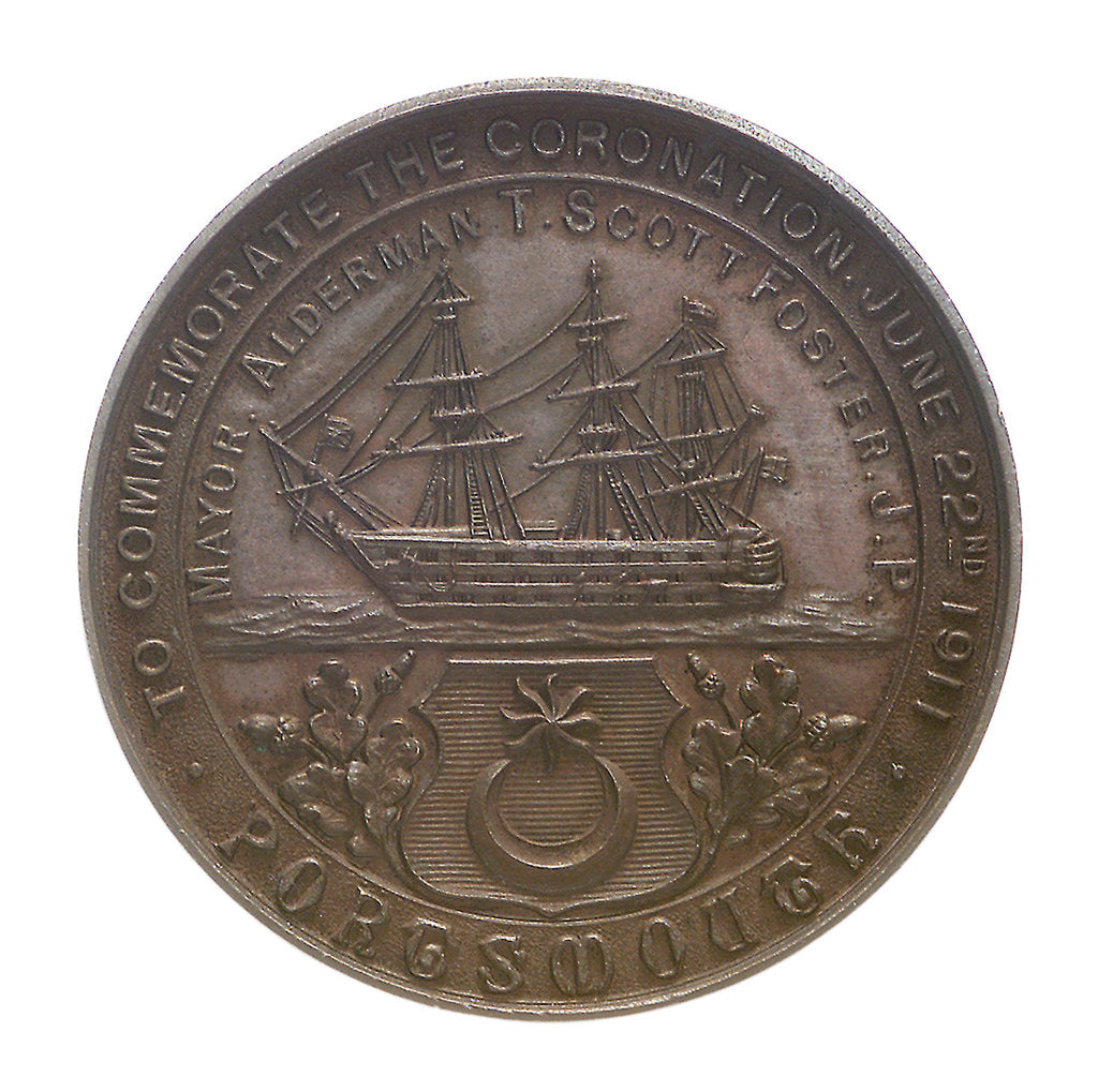 Detail of Medal commemorating the Coronation of George V, 1911; reverse by unknown