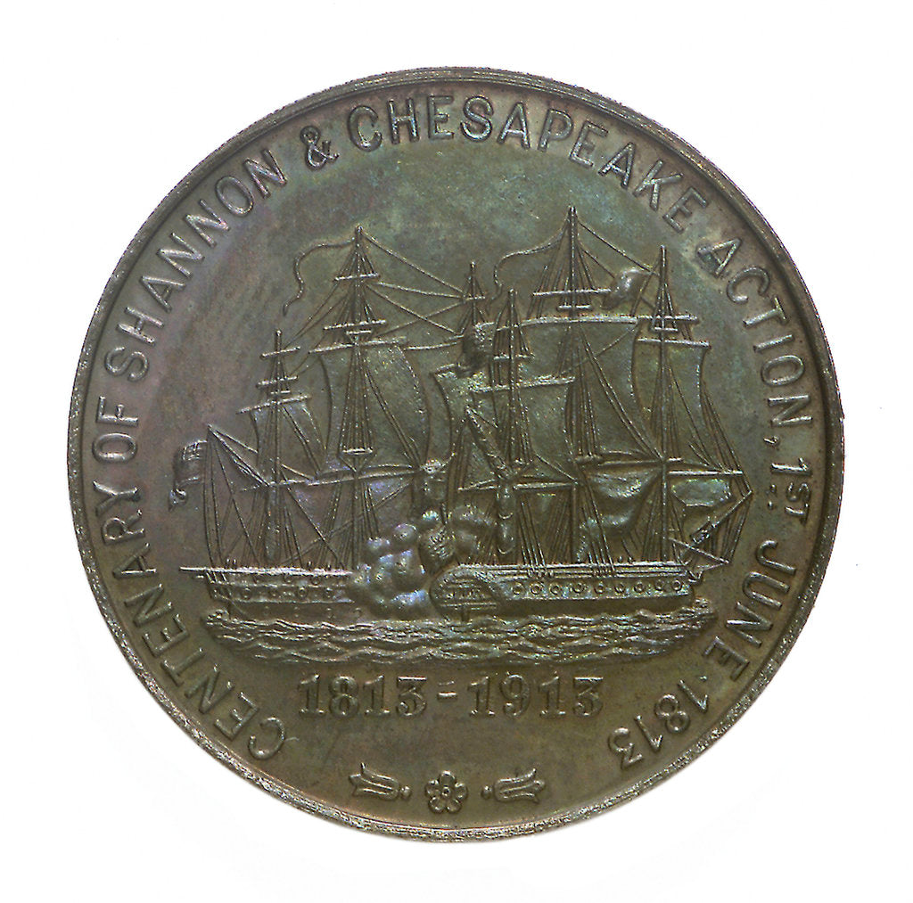 Detail of Medal commemorating the centenary of the 'Shannon' and 'Chesapeake' action, 1913; reverse by C & S Co.