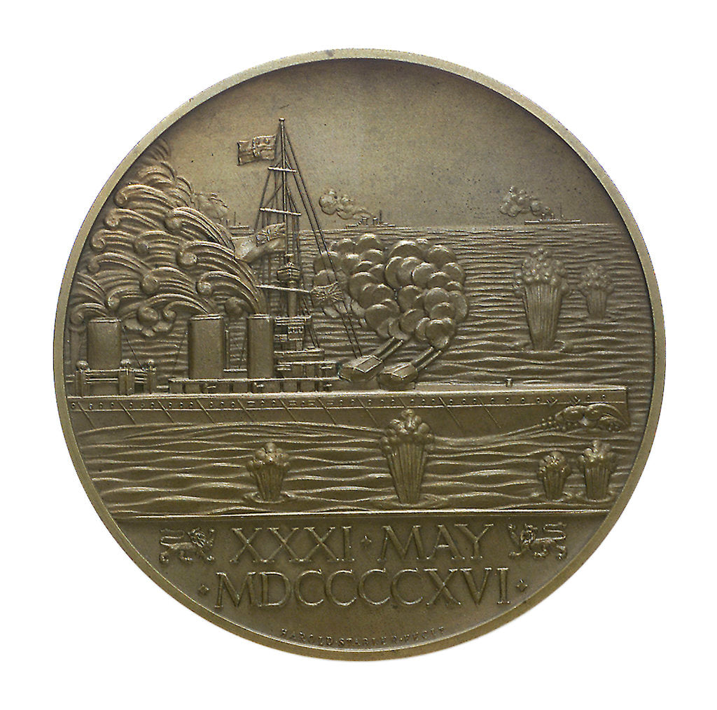 Detail of Medal commemorating the Battle of Jutland, 1916; reverse by Harold Stabler