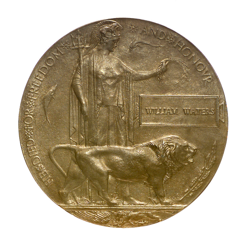 Detail of Next of Kin Memorial Plaque; obverse by E. Carter Preston