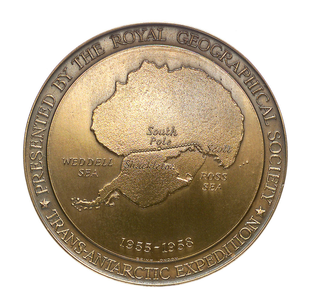 Detail of Medal commemorating Sir Vivian Ernest Fuchs (1908-1999); reverse by Kovacs