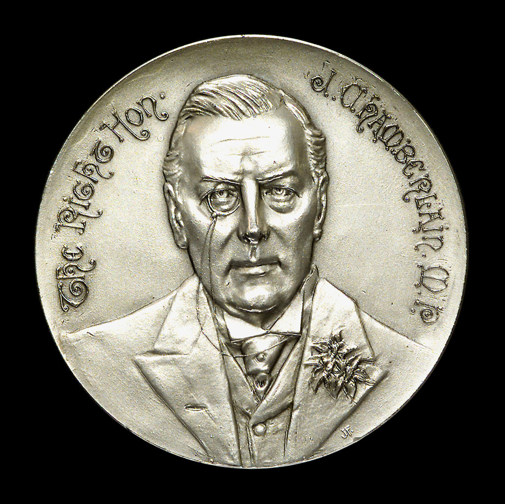 Detail of Medal commemorating HMS 'Good Hope' and the Rt. Hon. Joseph Chamberlain (1836-1914); obverse by J. Fray
