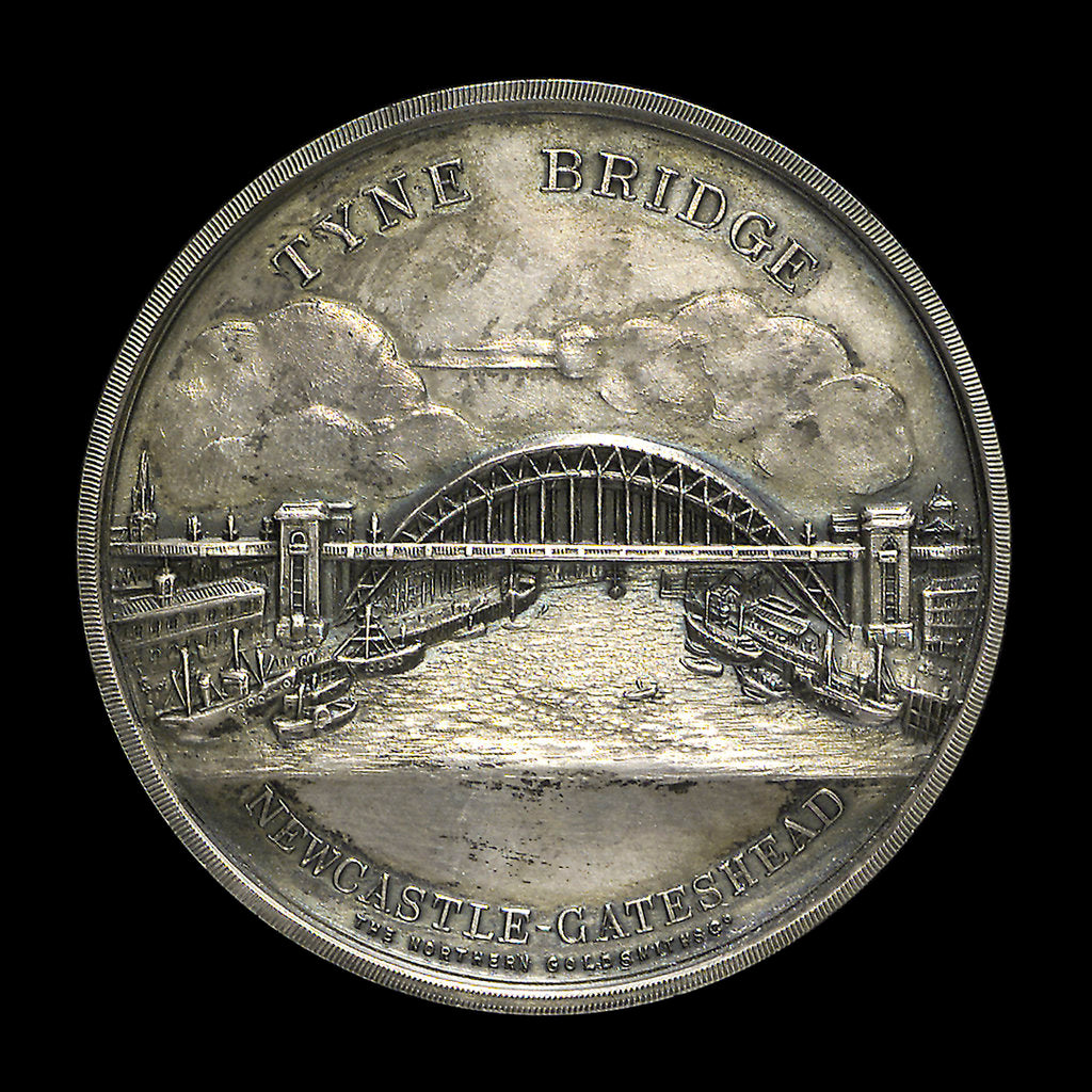 Detail of Medal commemorating the opening of the Tyne Bridge, 1928; obverse by Northern Goldsmiths Co.